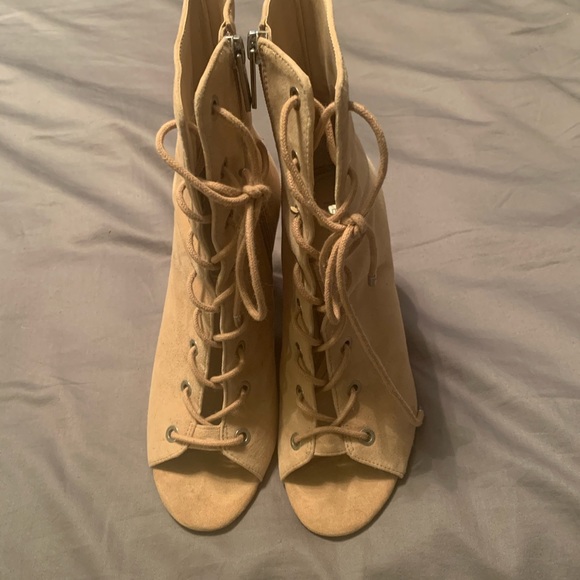 BCBG Tan Suede Ankle Booties - Picture 3 of 6